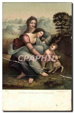 Bild des Verkufers fr Carte Postale Ancienne La vierge l'enfant Jesus et Sainte Anne zum Verkauf von CPAPHIL