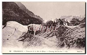 Image du vendeur pour Chamonix Carte Postale Ancienne Traversee de la mer de glace (escalade climbing) mis en vente par CPAPHIL