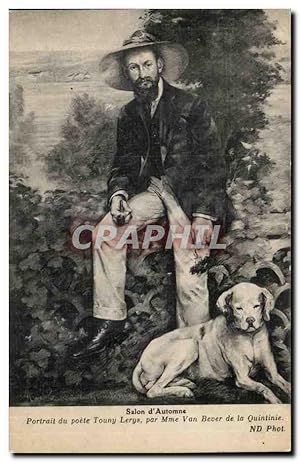 Image du vendeur pour Carte Postale Ancienne Salon d'automne Portrait du pote Tonny Lerys par mme Van Bever de la Quintinie Chien Dog mis en vente par CPAPHIL