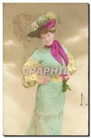 Image du vendeur pour Fantaisie - Femme - chapeau - la mode - fashion - style Carte Postale Ancienne mis en vente par CPAPHIL