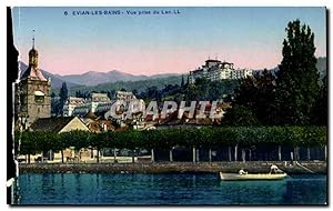 Evian les Bains - vue prise du Lac - Carte Postale Ancienne