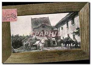 Carte Postale Ancienne W C Nakken Dans le Limbourg (attelage ferme)