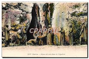 Seller image for Religion - XIV station Jesus est mis dans le Sepulcre - Carte Postale Ancienne for sale by CPAPHIL