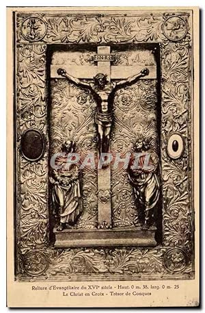 Image du vendeur pour Conques - Reliure d'Evangeliaire - Le Christ en Croix XVI siecle Carte Postale Ancienne mis en vente par CPAPHIL