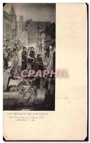 Immagine del venditore per Paris Carte Postale Ancienne Les fresques du Pantheon Une procession sous Charles VII (Maillot) venduto da CPAPHIL