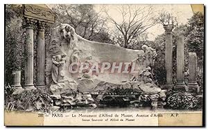 Seller image for Paris Carte Postale Ancienne Le monument Alfred de Musset Avenue d4Antin for sale by CPAPHIL