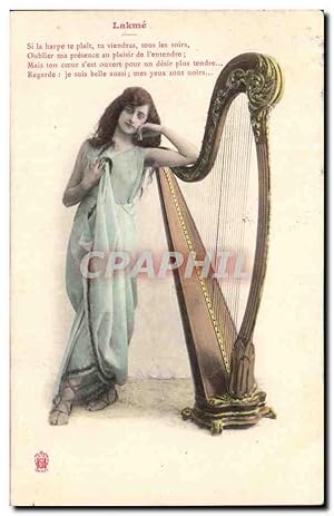 Seller image for Fantaisie - Femme - harpe - Harp - Si la harpe te plait - musique - instrument - Lakme - Carte Postale Ancienne for sale by CPAPHIL
