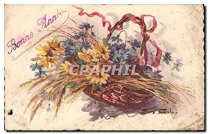 Seller image for Fleurs - Basket of pretty flowers - Bonne Anne - Carte Postale Ancienne for sale by CPAPHIL