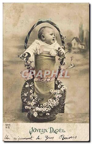 Immagine del venditore per Fantaisie - Bebe - Baby in a basket Carte Postale Ancienne venduto da CPAPHIL