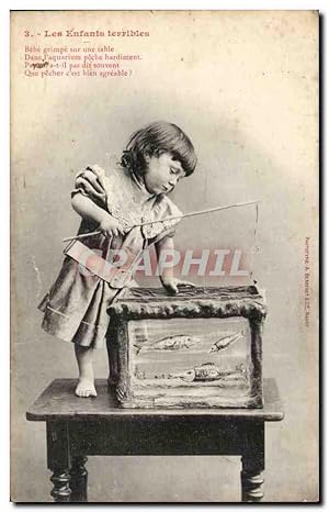 Imagen del vendedor de Carte Postale Ancienne Fantaisie Enfant Poisson Les enfants terribles a la venta por CPAPHIL