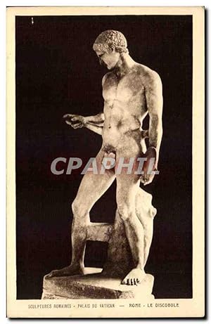 Bild des Verkufers fr Carte Postale Ancienne Sculptures romaines palais du Vatican Rome Roma le Discobole zum Verkauf von CPAPHIL