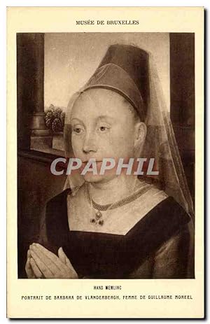 Image du vendeur pour Carte Postale Ancienne Musee de Bruxelles Hans Memlinc Portrait de Barbara de Vlanderbergh femme de Guillaume Moreel mis en vente par CPAPHIL