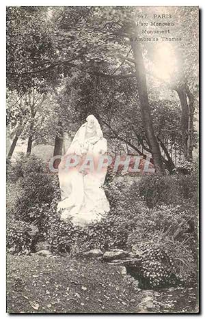 Imagen del vendedor de Paris Carte Postale Ancienne Parc Monceau Monument d'Ambroise Thomas a la venta por CPAPHIL