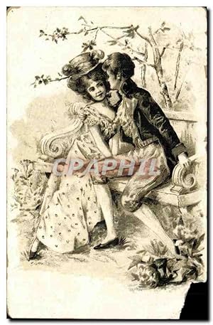 Bild des Verkufers fr Fantaisie - Couple - Telling a Secret Carte Postale Ancienne zum Verkauf von CPAPHIL