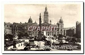 Carte Postale Semi Moderne George square Cenotaph and municipal buildings Glasgow Scotland Ecosse