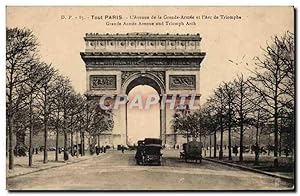 Bild des Verkufers fr Paris Carte Postale Ancienne Avenue de la Grande armee et l'arc de triomphe zum Verkauf von CPAPHIL