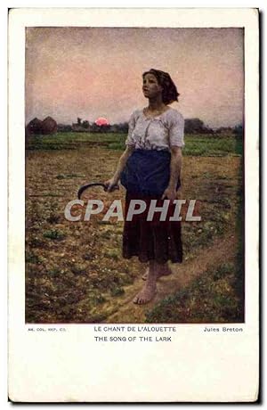 Seller image for Carte Postale Ancienne Fantaisie Femme Le chant de l'alouette Jules Breton for sale by CPAPHIL