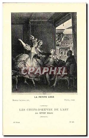 Bild des Verkufers fr Carte Postale Ancienne Les chefs d'oeuvre de l'art au 18eme La petite loge Moreau le jeune zum Verkauf von CPAPHIL