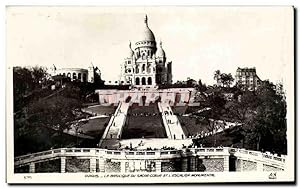 Carte Postale Ancienne Paris Basilique du Sacre Coeur et escalier monumental