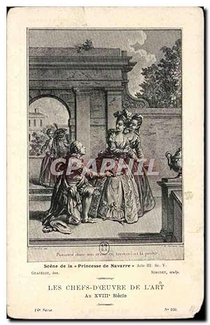 Seller image for Carte Postale Ancienne Les chefs d'oeuvre de l'art du 18eme Scne de la princesse de Navarre for sale by CPAPHIL