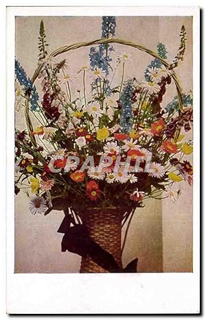 Seller image for Fleurs - Huge basket of beautiful spring flowers - Carte Postale Ancienne for sale by CPAPHIL