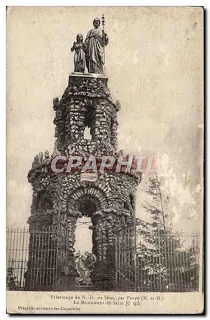 Image du vendeur pour Carte Postale Ancienne Pelerinage de ND de Sion par Praye Le monument de SAint Joseph mis en vente par CPAPHIL