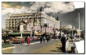 Carte Postale Semi Moderne CAnnes la croisette et l'hôtel Carlton