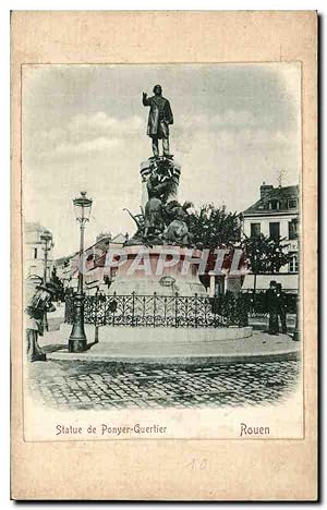 Carte Postale Ancienne Rouen Statue de Ponyer Quertier