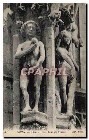 Bild des Verkufers fr Rouen Carte Postale Ancienne Adam et Eve Tour du Beurre zum Verkauf von CPAPHIL