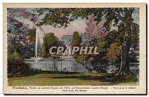 Bild des Verkufers fr Carte Postale Ancienne Bad Ems Wiesbaden Partie am warmem DAmm mit Blick auf Nassauisches Landes Theater zum Verkauf von CPAPHIL