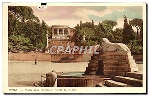 Bild des Verkufers fr Carte Postale Ancienne Italie Italia Roma Il Pincio damma fontana di Piazza del Popolo zum Verkauf von CPAPHIL