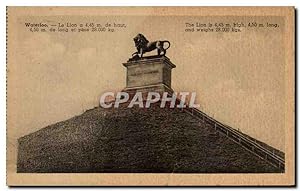 Bild des Verkufers fr Carte Postale Ancienne Belgique Waterloo Le lion a 4.45 m de haut zum Verkauf von CPAPHIL