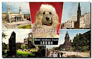 Bild des Verkufers fr Carte Postale Semi Moderne Best wishes from Leeds Chien Dog zum Verkauf von CPAPHIL