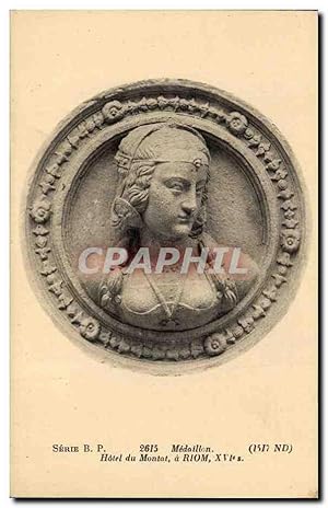 Seller image for Carte Postale Ancienne Riom Medaillon Htel du Montat for sale by CPAPHIL