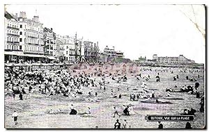 Carte Postale Ancienne Belgique Ostende vue sur la plage