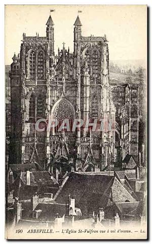 Image du vendeur pour Carte Postale Ancienne Abbeville Eglise Saint Vulfran vue a vol d'oiseau mis en vente par CPAPHIL