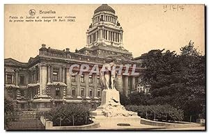 Carte Postale Ancienne Bruxelles Palais de justice et monument aux victimes du premier navire éco...