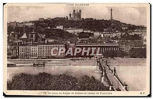 Image du vendeur pour Carte Postale Ancienne Lyon Le pont du palais de justice et coteau de Fourviere mis en vente par CPAPHIL