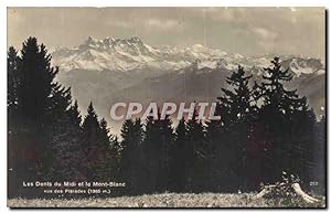 Bild des Verkufers fr Carte Postale Ancienne Les dents du Midi et le Mont Blanc vue des Pleiades zum Verkauf von CPAPHIL