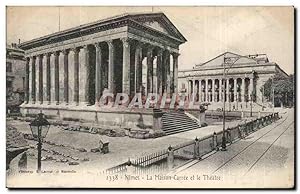 Image du vendeur pour Carte Postale Ancienne Nimes La maison carree et le thtre mis en vente par CPAPHIL