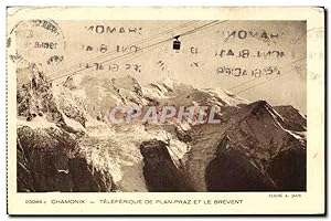 Carte Postale Ancienne Chamonix Téléphérique de plan praz et le Brevent