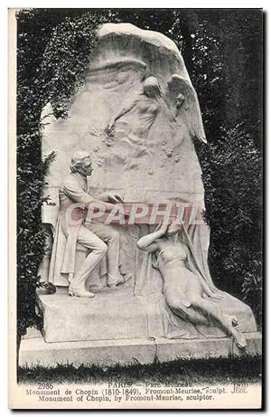 Imagen del vendedor de Paris - 8 - Parc Monceau - Monument de Chopin - Carte Postale Ancienne a la venta por CPAPHIL