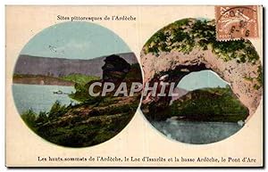 Bild des Verkufers fr Carte Postale Ancienne Les hauts sommets de l'Ardeche le alc d'Issarles et la basse Ardeche le pont d'arc zum Verkauf von CPAPHIL