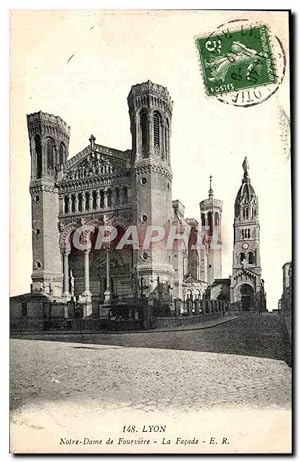 Imagen del vendedor de Lyon Carte Postale Ancienne Notre Dame de Fourviere la faade a la venta por CPAPHIL