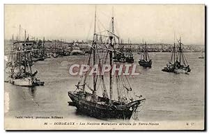 Carte Postale Ancienne Bordeaux Les navires morutiers arrives a Terre Neuve