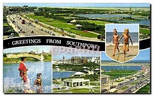 Carte Postale Semi Moderne Great Britain Greetings from Southport