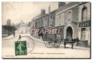 Briis sous forges Carte Postale Ancienne Rue de l'orne Maillard Ane donkey