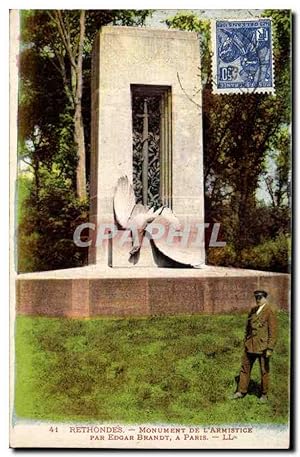 Carte Postale Ancienne Rethondes Monument de l'armistice par Edgar Brandt a Paris