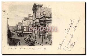 Carte Postale Ancienne Le Havre Notre Dame et la rue de Paris