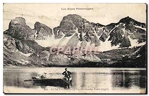 Carte Postale Ancienne Le lac d'Allos et les grandes tours